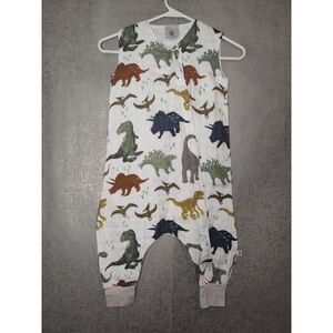 Little Unicorn Cotton Muslin Dinosaur Baby Romper Sz XL 18-24 NWT